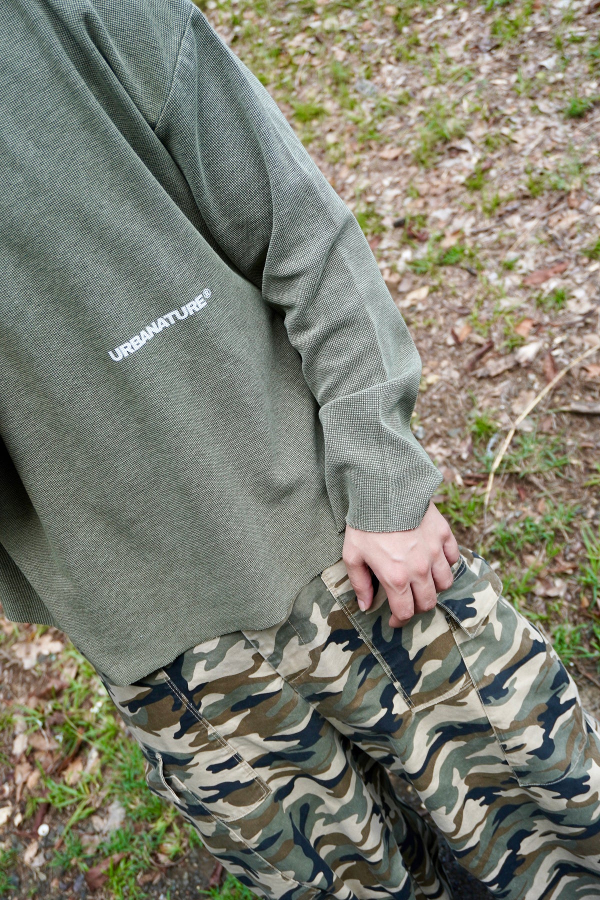 URBANATURE Vintage Wash Boxy  Waffle Tee